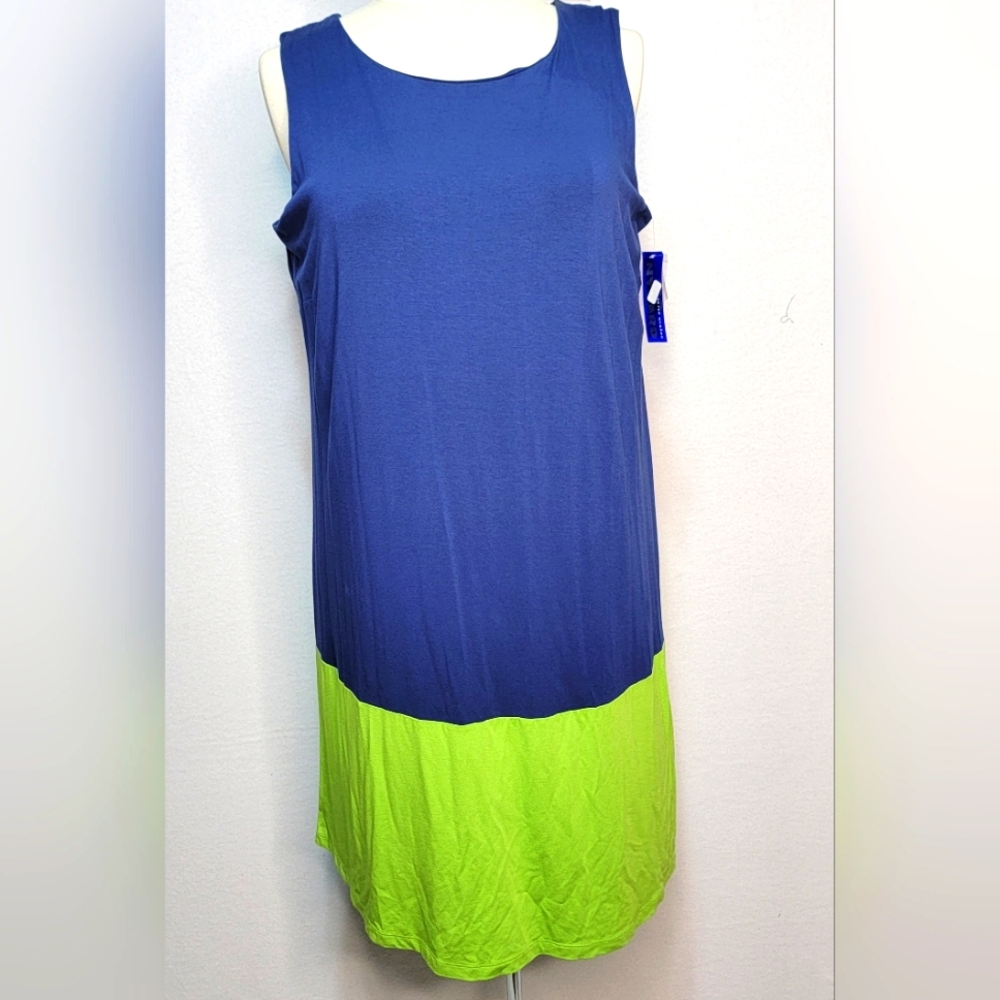 Peter Nygard‎ Plus Sleeveless Blue and Green Dress SIZE 1X. #794